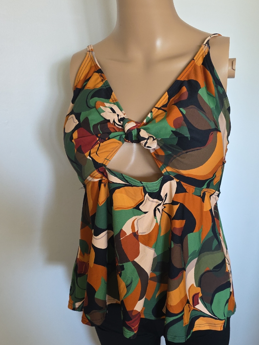 Soma Green Orange Black Multi-Color Swim Bikini Top